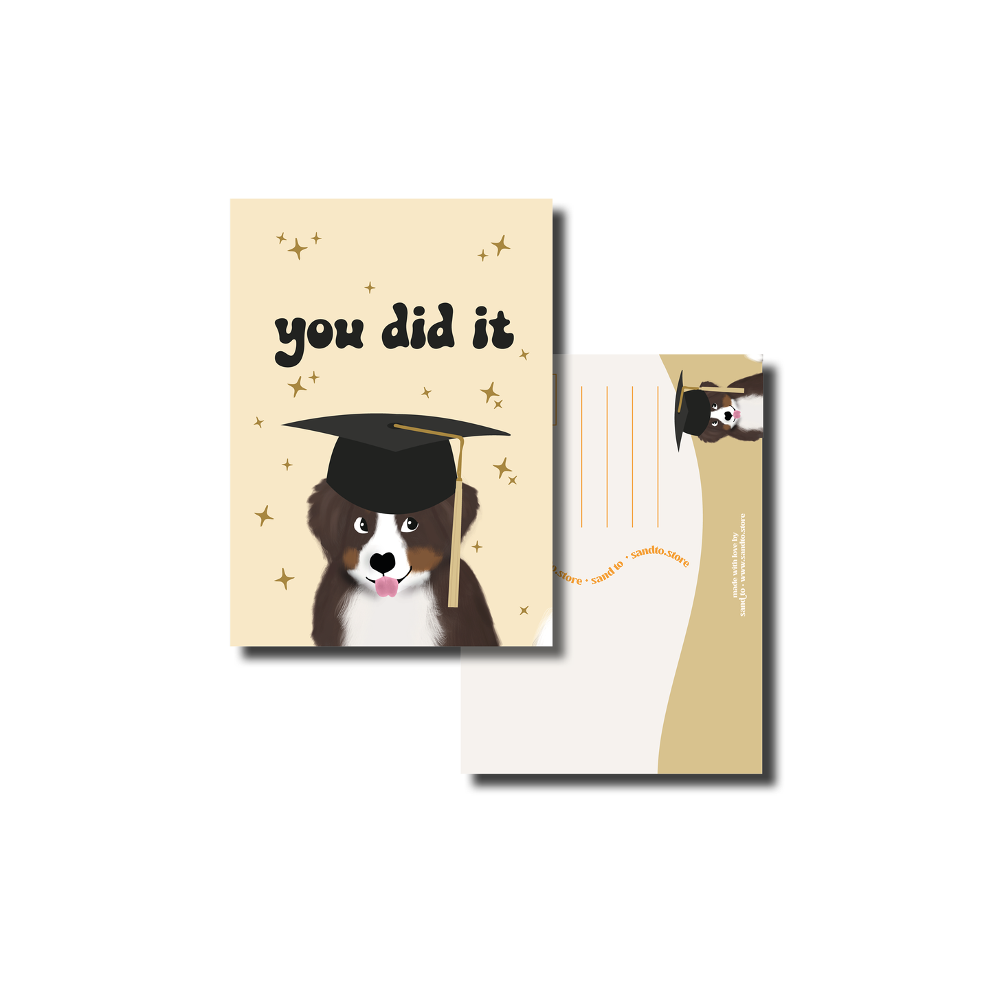 Handgetekende wenskaart A6 You Did It felicitatie voor diploma of succes