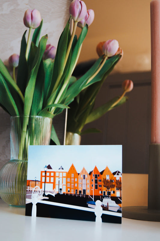 Gevouwen Wenskaart A6 – Spijkerbrug Middelburg – Inclusief Envelop