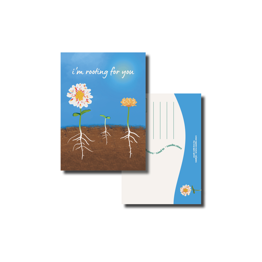 Wenskaart A6 – “Rootin’ for You” – Groei & Steun – Envelop Optioneel