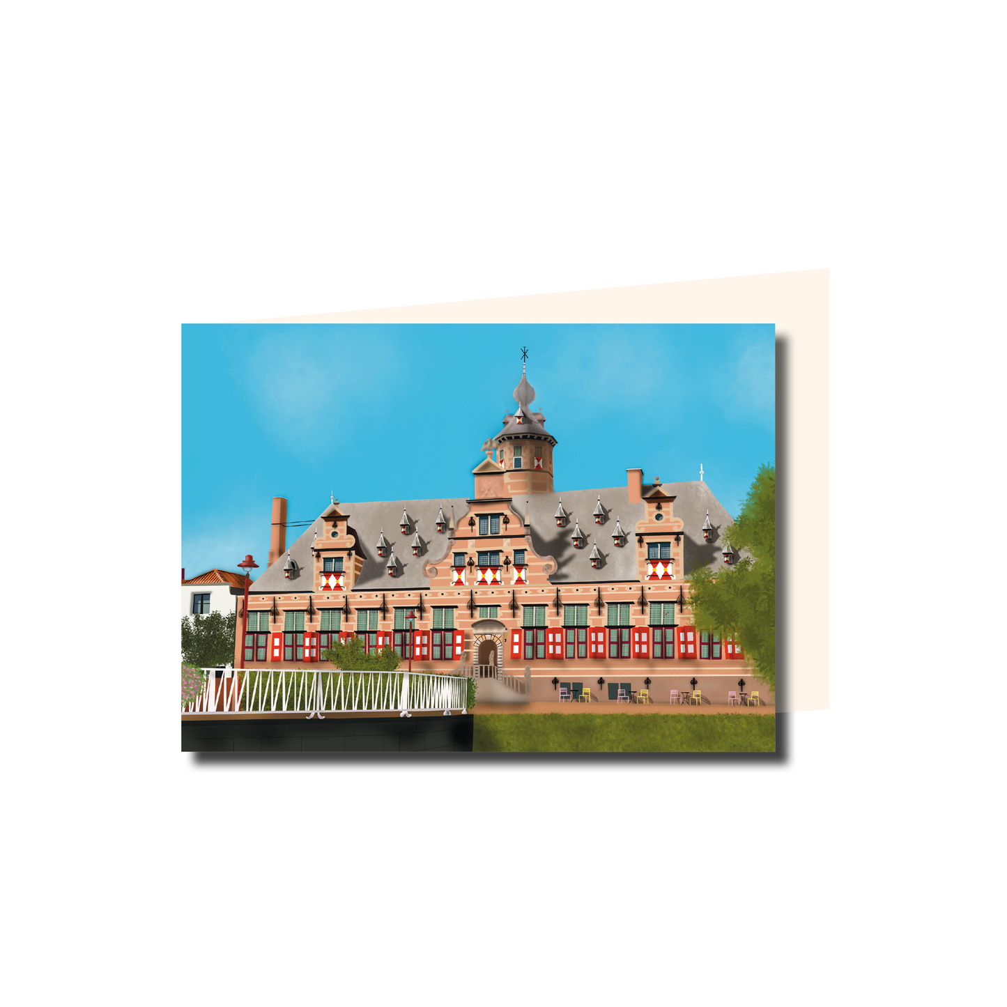 Gevouwen Kaart A6 – Kloveniersdoelen Middelburg – Inclusief Envelop