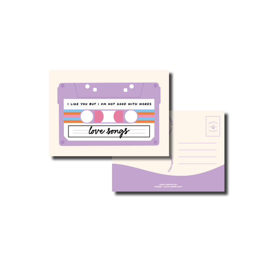 Liefdeskaart A6 – Cassette met “Love Songs” – Envelop Optioneel