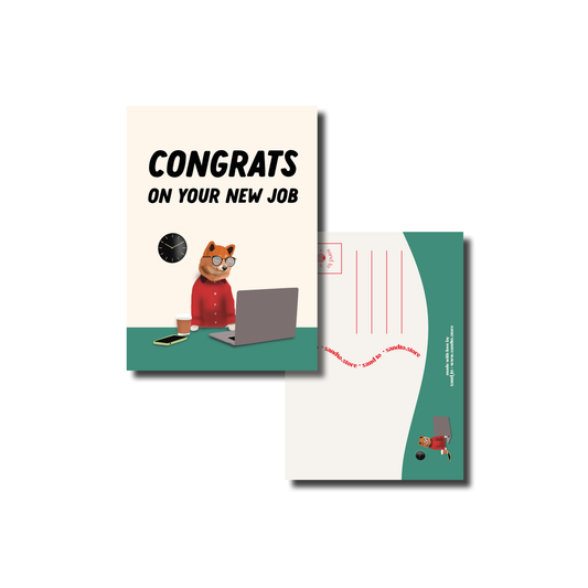 Wenskaart Nieuwe Baan A6 – “Congrats on Your New Job” – Envelop Optioneel