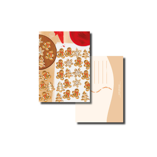 Kaart A6 – Bakkende Kerstmannen – Humoristische Kerstkaart – Envelop Optioneel