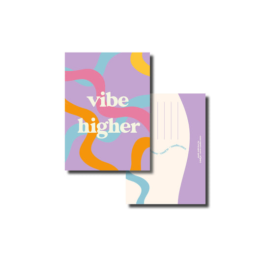Kaart A6 – Vibe Higher – Paarse Illustratie – Envelop Optioneel