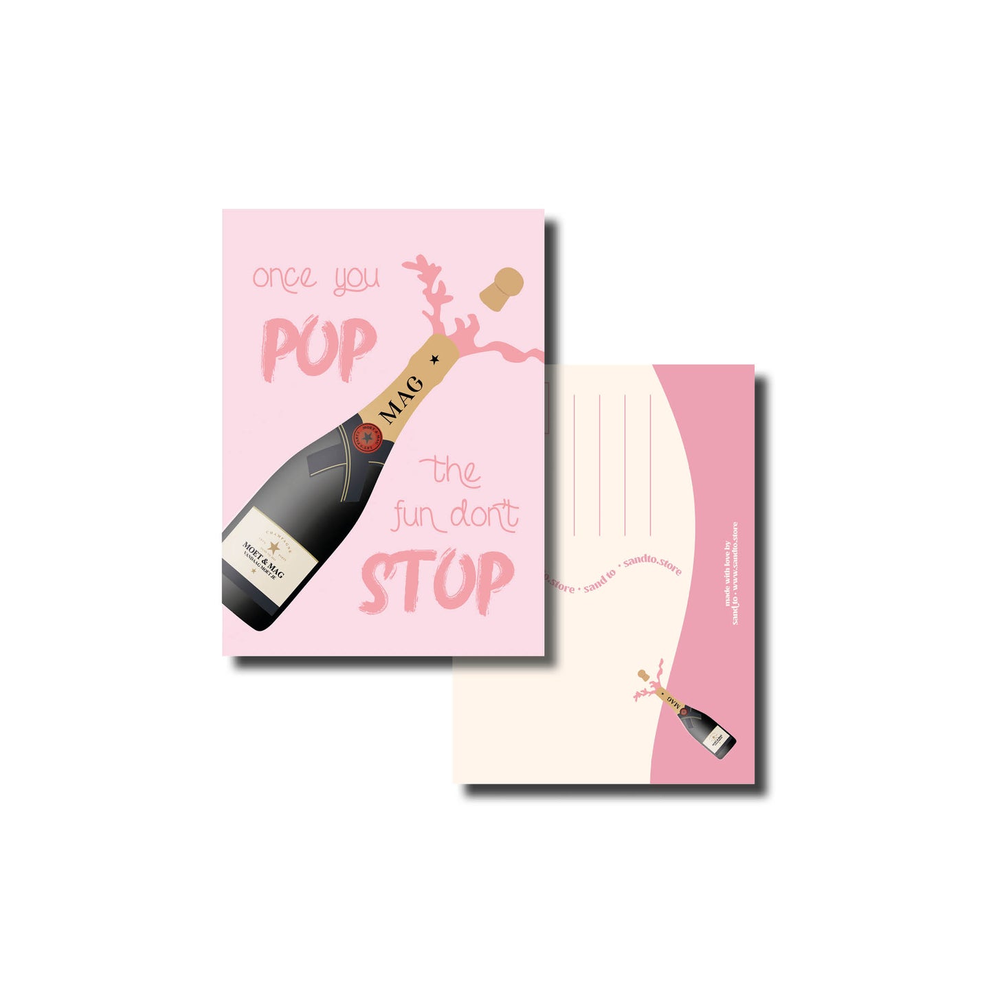 Pop it champagne kaart