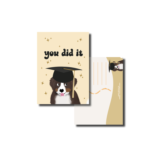 Handgetekende wenskaart A6 You Did It felicitatie voor diploma of succes